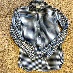 Mens GAP Longsleeve Navy Gingham Buttonup Shirt Size Small